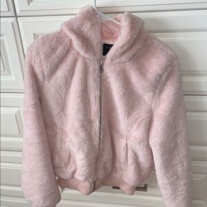 Love Tree Pink Faux Fur Hooded Jacket